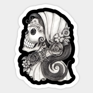 Female skeleton fashion model. Sticker